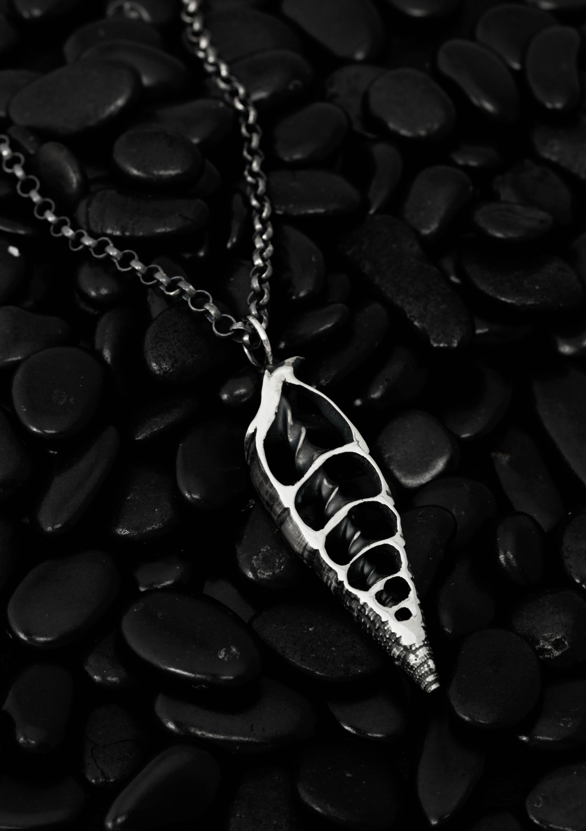 Dúfa - Seashell slice necklace in solid sterling silver