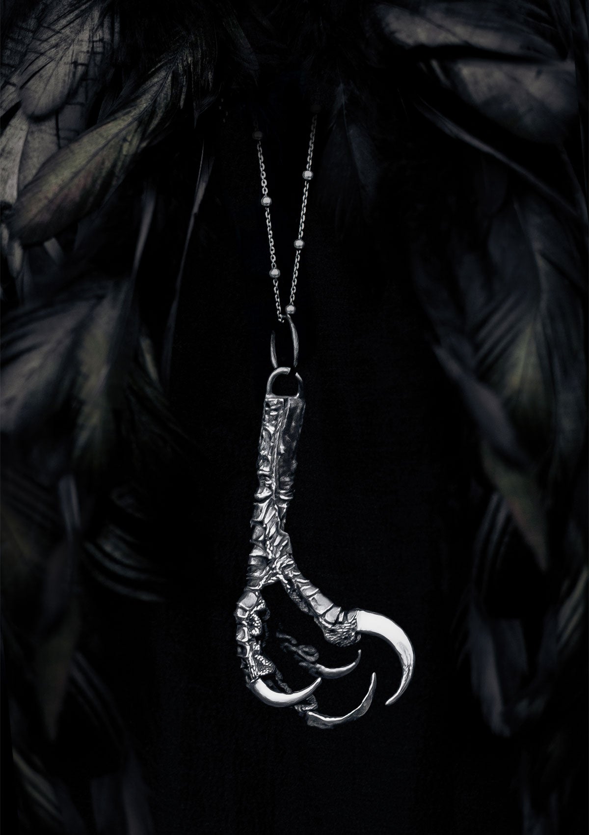 Vörðr – Raven talon necklace in solid sterling silver