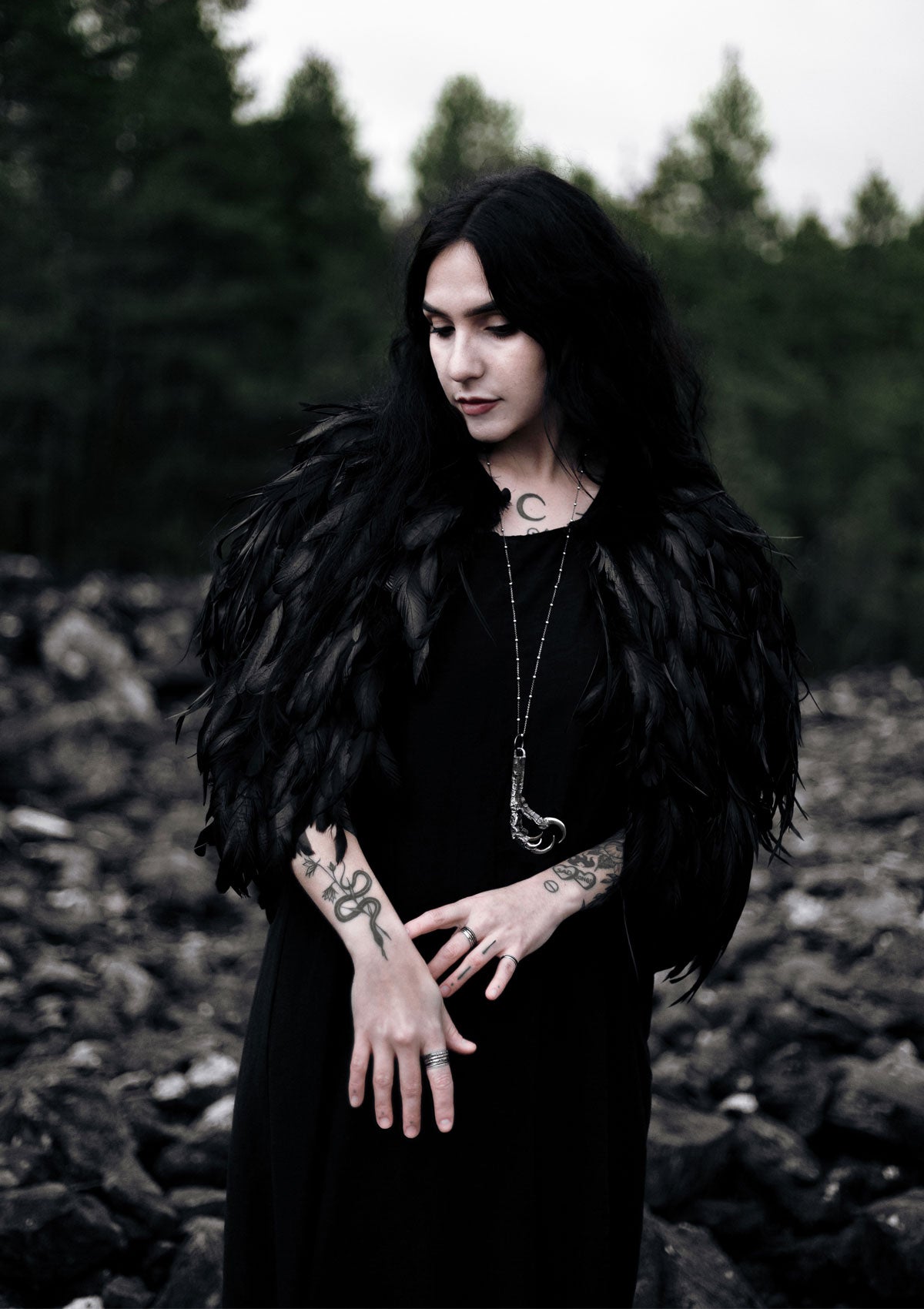 Vörðr – Raven talon necklace in solid sterling silver