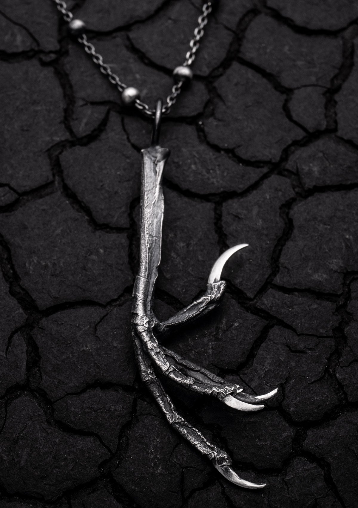 Duibhe  - Blackbird talon necklace in solid sterling silver