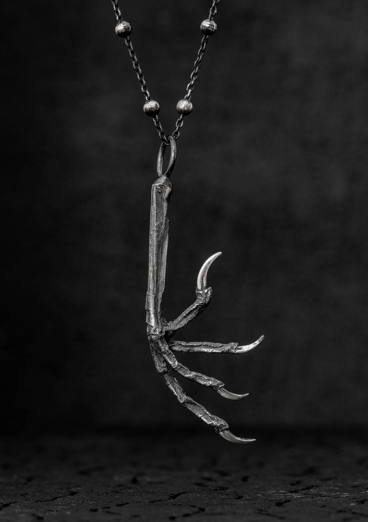 Duibhe  - Blackbird talon necklace in solid sterling silver