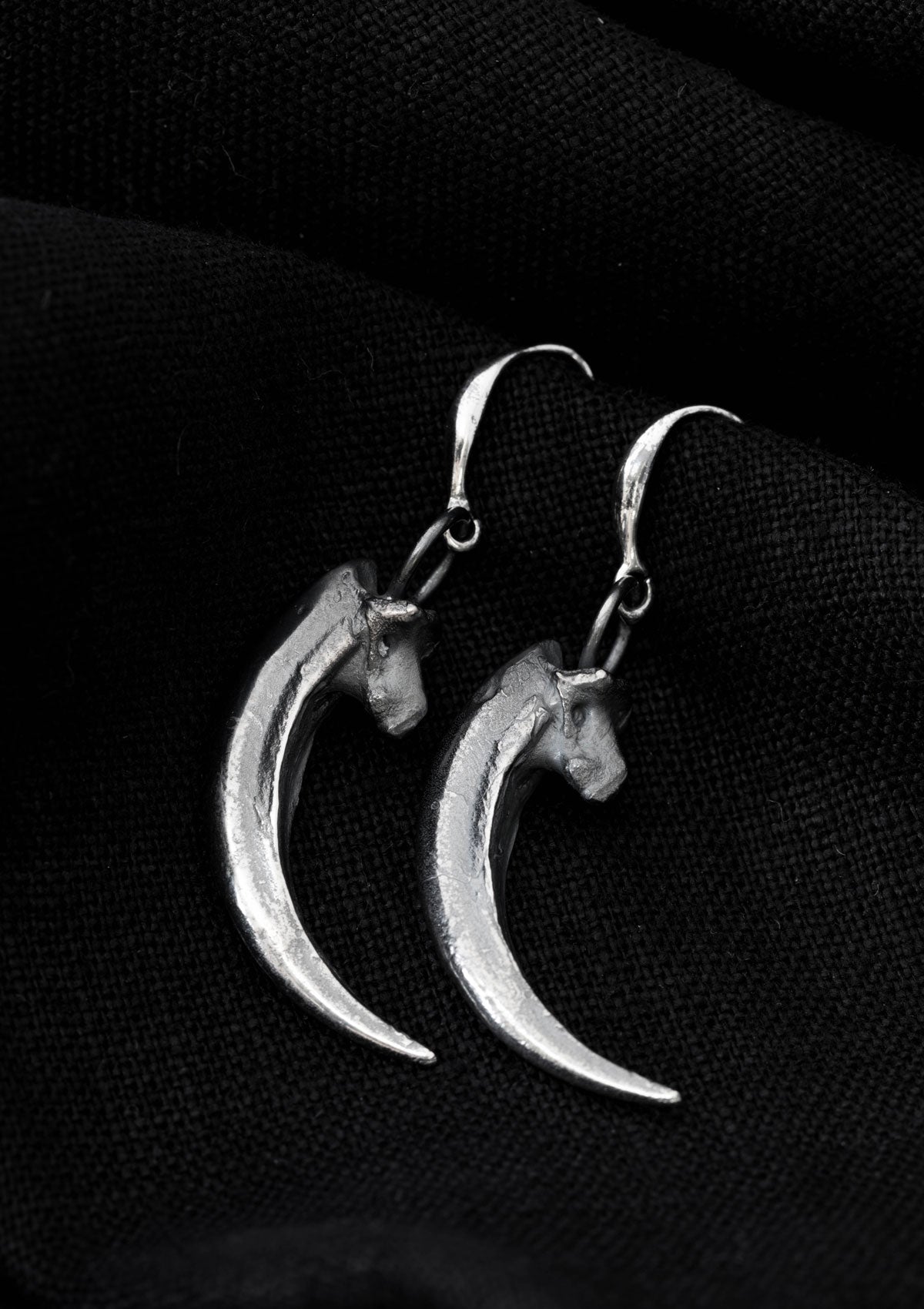 Morrigu - Raven talon earrings in solid sterling silver