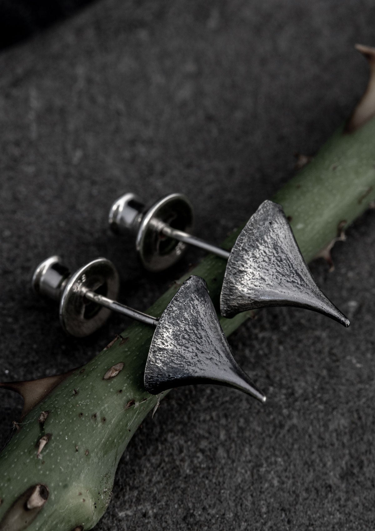 Skera - Rose thorn earrings in solid sterling silver