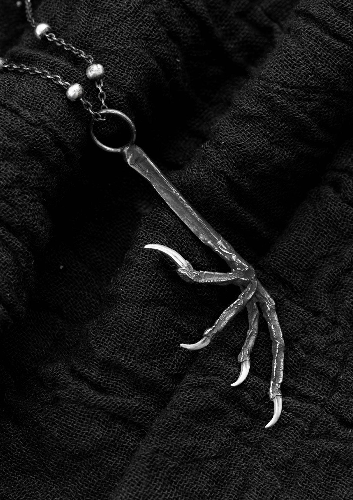 Duibhe  - Blackbird talon necklace in solid sterling silver