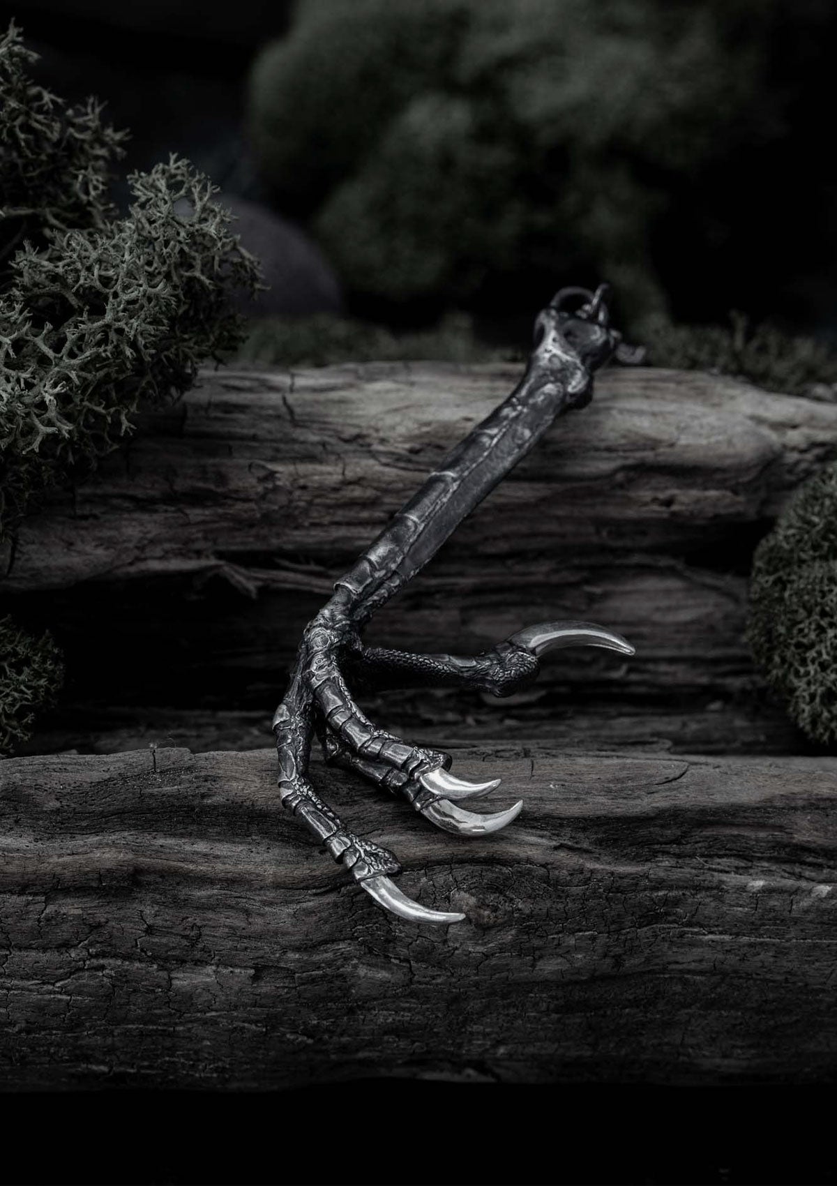 Corvus - Crow talon necklace in solid sterling silver